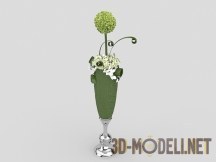 3d-модель Зеленая ваза с завитками