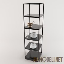 3d-модель Металлическая этажерка с посудой