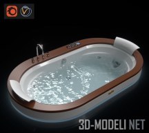 3d-модель Овальная ванна Jacuzzi Opalia Wood Stone