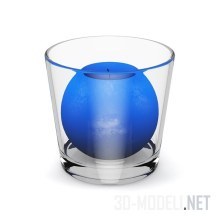 3d-модель Синяя свеча в стакане