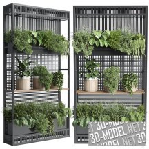 3d-модель Металлическая этажерка с комнатными растениями