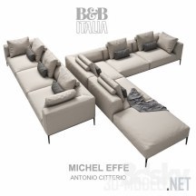 Угловой и трехместный диван B&B Italia Michel EFFE