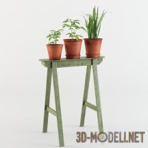 3d-модель Растения на деревенской стойке