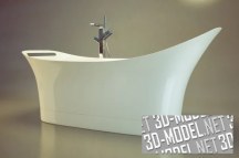 3d-модель Ванна Axor Urquiola и смеситель
