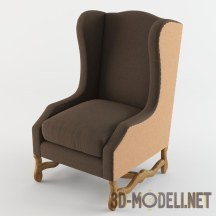 Винтажное кресло с фигурным основанием