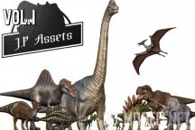 3d-ассет: Jurassic Pack Vol. I Dinosaurs