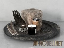 3d-модель Интерьерный набор с мраморной кистью руки