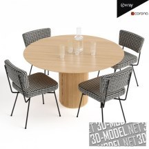 3d-модель Стол Palais Royal от Asplund и стулья Elettra от Arflex