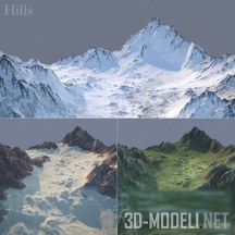 3d-модель Горная долина в трех вариантах