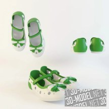3d-модель Детские туфли с бантами