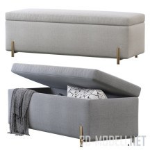 Банкетка Mod Storage Bench с пледом и подушками