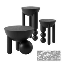 3d-модель Черные приставные столики Profiterole от Bohinc Studio
