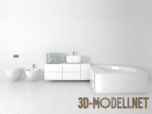 3d-модель Набор сантехники с мебелью