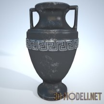 3d-модель Металлическая ваза с меандрами