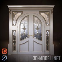 3d-модель Арочные двери с витражом