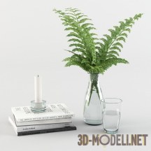 3d-модель Декор с книгами и свечой