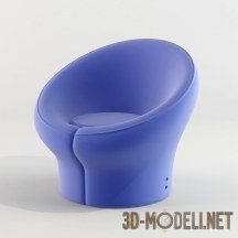 3d-модель Нежно-васильковое уютное кресло