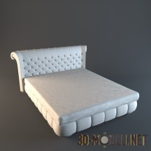 3d-модель Классическая кровать белого цвета