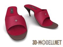 3d-модель Красные босоножки на каблуках