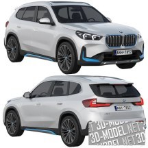 Белый электро-кроссовер BMW iX1 2022