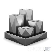 3d-модель Серые геометрические свечи