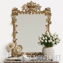 Зеркало Chelini 1201 с букетом роз
