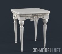 3d-модель Изящный столик из белого дерева