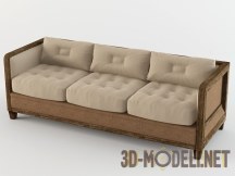 Рустикальный диван с прямыми боковинами