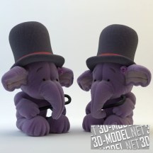 3d-модель Слон Geddy в шляпе
