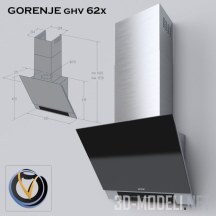 3d-модель Современная вытяжка Gorenje ghv 62x