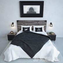 3d-модель Кровать с картиной