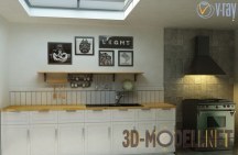 3d-модель Кухня в американском стиле