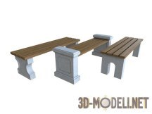 3d-модель Набор скамеек