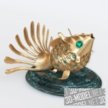 3d-модель Золотая рыбка (настольная фигурка)
