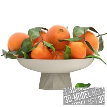 3d-модель Вазон для фруктов с апельсинами