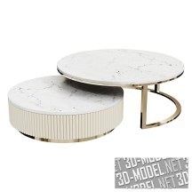 3d-модель Двойной круглый кофейный столик