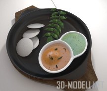 3d-модель Идли чатни, индийский завтрак
