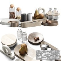 3d-модель Кухонный декор с грушами и орехами