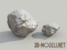 3d-модель Камни со снегом