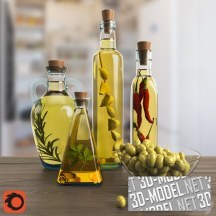 3d-модель Декоративный сет с маслом и оливками