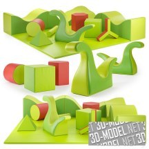 3d-модель Детские пуфы Hills (Colline), Dino Soft, Solids