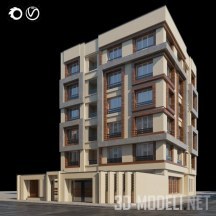 3d-модель Шестиэтажный дом