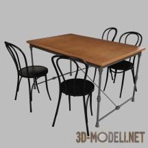 3d-модель Обеденный стол со стульями