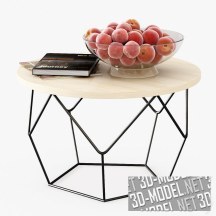 3d-модель Стол и ваза с персиками