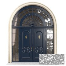 3d-модель Большая входная дверь с аркой