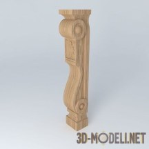 3d-модель Резная деревянная колонна