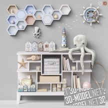 3d-модель Мебель с игрушками и декором