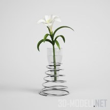 3d-модель Лилия в вазе с пружиной