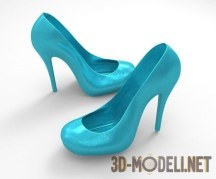 3d-модель Голубые туфли на высоком каблуке