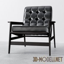 3d-модель Черное стеганое кресло